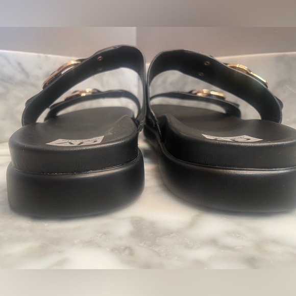 DV Dolce Vita Unique Black Gold Buckle Slide Sandals Women’s 10 - Picture 8 of 11